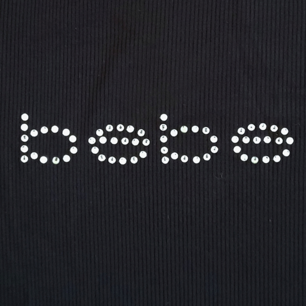 bebe Black🖤 Ribbed Top with Clear Rhinestones💎 - NWT - Picture 3 of 14